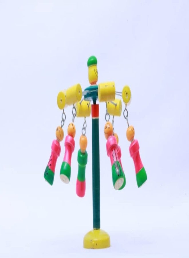 Prime Choice Toys Prime Choice Wooden Traditional Merry Go Round Toy for Kids, Balancing Toy for Kids, Wooden Balancing Toy, Carousel Toy for Kids, Merry Go Round Toy for Babies (Pack of 1) - Image 2